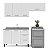 Cozinha Modulada Amara 200x224,5cm 3 Peças Armários Aéreos e Balcão - Imagem 2