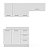 Cozinha Modulada Amara 200x224,5cm 3 peças Balcão com Tampo e Rodapé - Imagem 3