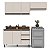Cozinha Modulada Koya 200x214cm 3 Peças Balcão com 3 Gavetas e Tampo - Imagem 2