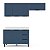 Cozinha Modulada Meena 200x224,5cm 3 Peças Balcão 3 Gavetas com Tampo - Imagem 3