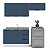 Cozinha Modulada Meena 200x224,5cm 3 Peças Balcão 3 Gavetas e Rodapé - Imagem 2