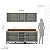 Cozinha Modulada Koya 200x214cm 4 Peças Balcões com 3 Gavetas e Tampo - Imagem 12