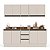 Cozinha Modulada Koya 200x214cm 4 Peças Balcões com Tampo e Rodapé - Imagem 2
