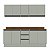 Cozinha Modulada Koya 200x214cm 4 Peças Balcões com Tampo e Rodapé - Imagem 9