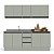 Cozinha Modulada Koya 4 Peças 200x214cm Balcões c/ 3 Gavetas e Rodapé - Imagem 8