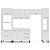 Cozinha Modulada Amara 5 Peças 310x224,5cm Torre Quente Balcão Tampo - Imagem 3