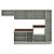 Cozinha Modulada Koya 316,8x214cm 6 Peças Balcões com Tampo e Rodapé - Imagem 11
