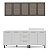 Cozinha Modulada Amara 200x224,5cm 4 Peças Aéreos com Portas de Vidro - Imagem 8