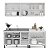 Cozinha Modulada Amara 200x224,5cm 4 Peças Aéreos com Portas de Vidro - Imagem 4