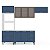 Cozinha Modulada Amara 270x224,5cm 4 Peças Aéreos com Portas de Vidro - Imagem 3