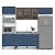 Cozinha Modulada Amara 270x224,5cm 4 Peças Aéreos com Portas de Vidro - Imagem 2