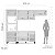 Cozinha Modulada Amara 270x224,5cm 4 Peças Aéreos com Portas de Vidro - Imagem 10