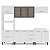 Cozinha Modulada Amara 270x224,5cm 5 Peças Armários Aéreos Porta Vidro - Imagem 8