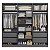 Guarda Roupa Línea 100% MDF 240x230cm 6 Portas 4 Gavetas Puxadores Usinados - Imagem 13