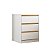 Mesa de Cabeceira Línea 100% MDF 45x59,7cm 3 Gavetas Puxadores Cava - Imagem 2
