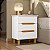Mesa de Cabeceira Viena 100% MDF 62,7x77cm 3 Gavetas Puxadores Cava - Imagem 1