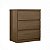 Mesa de Cabeceira Lince 100% MDF 60,5x70cm 3 Gavetas Puxadores Cava - Imagem 2