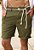 Shorts Linho Cordão Verde Militar - Imagem 1