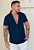 Camisa Canelada Poliamida Azul Marinho - Imagem 1