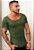 Camiseta Gola Canoa Verde Militar - Imagem 1