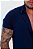 Camisa Viscose Botão Madeira Azul Marinho - Imagem 3
