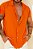 Camisa Viscose Botão Madeira Laranja - Imagem 3