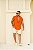 Camisa Viscose Botão Madeira Laranja - Imagem 2