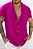 Camisa Viscose Botão Madeira Fúcsia - Imagem 3