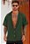Camisa Oversized Viscose Verde Militar - Imagem 1