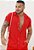 Camisa Viscose Botão Madeira Vermelha - Imagem 1