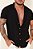 Camisa Viscose Botão Madeira Preta - Imagem 3