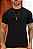 Camiseta Gola Média Texturizada Preta - Imagem 3