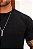 Camiseta Gola Média Texturizada Preta - Imagem 5