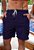 Shorts Cargo Linho Azul Marinho - Imagem 1