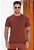 Camiseta Gola Média Texturizada Marrom Chocolate - Imagem 1