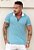 Camiseta Polo Texturizada Azul - Imagem 1