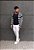 Cardigan Tricot Listrado Azul Marinho - Imagem 2