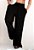 Calça Pantalona Linho Preta - Imagem 1