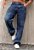 Calça Baggy Jeans Azul Estonado - Imagem 1