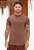 Camiseta Gola Média Marrom Chocolate - Imagem 1