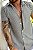 Camisa Linho Listrada Cinza Mescla - Imagem 6