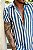 Camisa Linho Listrada Azul Jeans - Imagem 2
