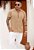 Camiseta Tricot Quadriculada Bege - Imagem 3