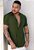 Camisa Viscolinho Gola Padre Verde Militar - Imagem 1