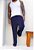 Calça Linho Risca De Giz Azul Marinho - Imagem 3