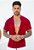 Camisa Viscolinho Gola Padre Vermelho Marsala - Imagem 1