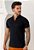 Camiseta Texturizada Gola De Zíper Preta - Imagem 1