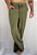 Calça Linho Risca De Giz Verde Musgo - Imagem 1