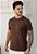 Camiseta Básica Algodão Marrom Café - Imagem 1