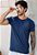 Camiseta Básica Algodão Azul Jeans - Imagem 1